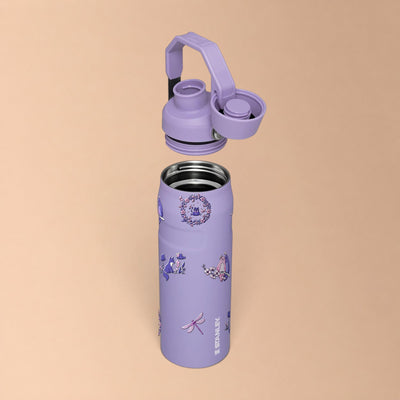 Garrafa Térmica Stanley Aerolight Fast Flow 710ml Natureza Lilás Lavender, com a tampa aberta