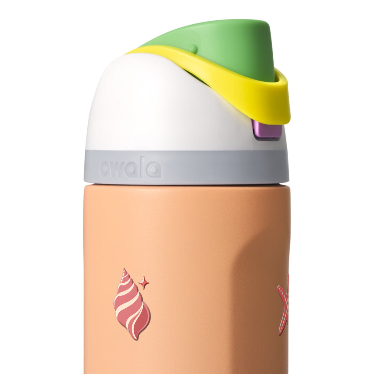 Garrafa Térmica Owala FreeSip 710ml Ocean Blush Peachy Keen, detalhe da tampa