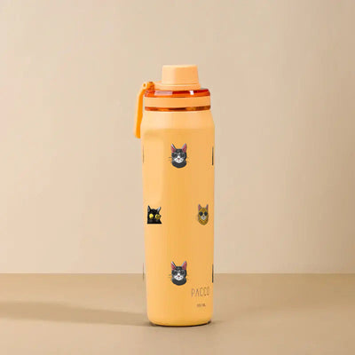 Garrafa Térmica PACCO Vyta 650ml Gatos de Óculos Yellow Crush, foto de estúdio