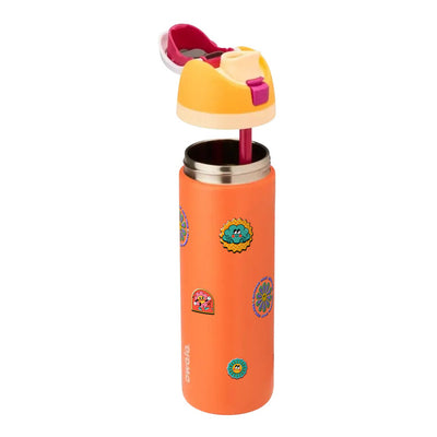 Garrafa Térmica Owala FreeSip 710ml Retrô Good Vibes Citrus Crush, sem tampa