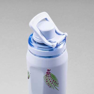 Garrafa Térmica PACCO Vyta 650ml Açaí Lavanda, vista de cima com a alça levantada