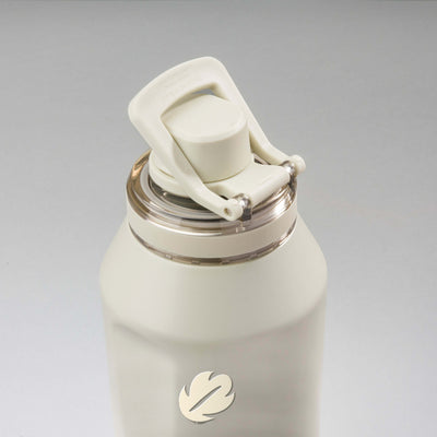Garrafa Térmica PACCO Vyta 1200ml Folhas Creme Creme, vista de cima com a alça levantada