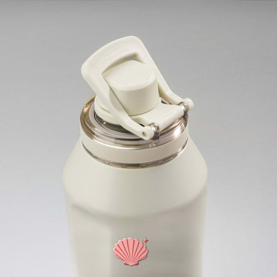 Garrafa Térmica PACCO Vyta 1200ml Ocean Blush Creme, vista de cima com a alça levantada
