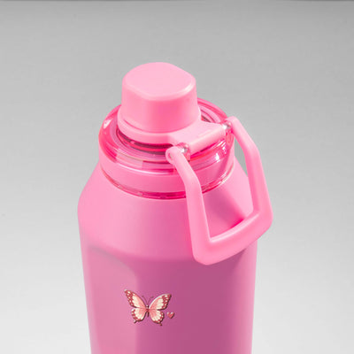 Garrafa Térmica PACCO Vyta 1200ml Rosé Butterfly Chiclete, vista de cima