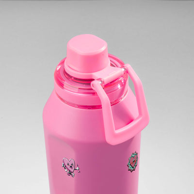 Garrafa Térmica PACCO Vyta 1200ml Corações Chiclete, vista de cima