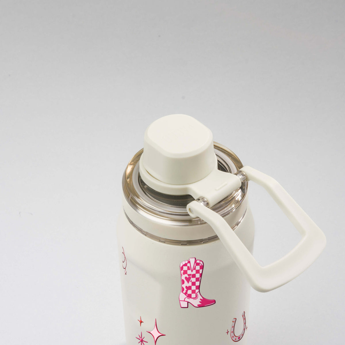 Garrafa Térmica PACCO Vyta 350ml Country Rosa Creme, alca fora
