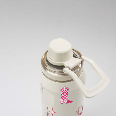 Garrafa Térmica PACCO Vyta 350ml Country Rosa Creme, alca fora