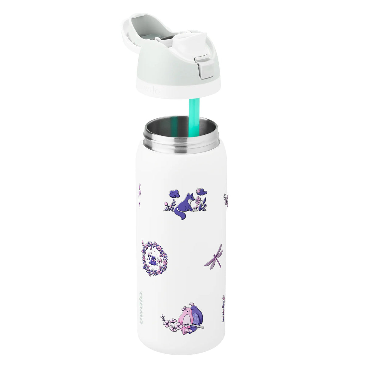 Garrafa Térmica Owala FreeSip 946ml Natureza Lilás White Marshmallow, sem tampa