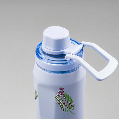 Garrafa Térmica PACCO Vyta 650ml Açaí Lavanda, vista de cima com a alça de lado