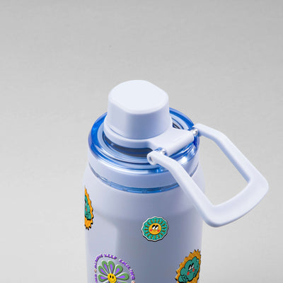Garrafa Térmica PACCO Vyta 350ml Retrô Good Vibes Lavanda, alca fora