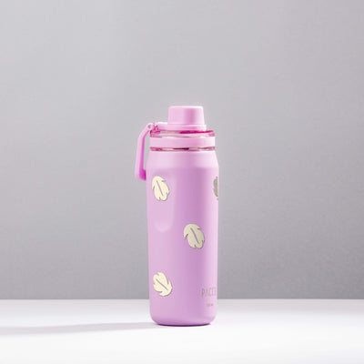 Garrafa Térmica PACCO Vyta 500ml Folhas Creme Lilás, foto de estúdio