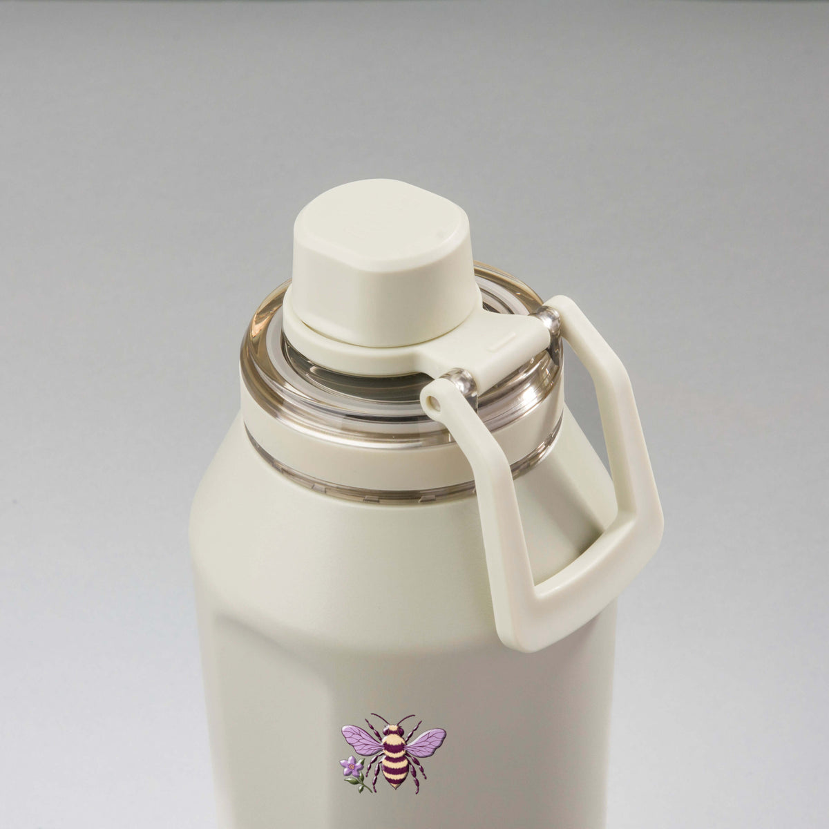 Garrafa Térmica PACCO Vyta 1200ml Lavanda Botânica Creme, vista de cima
