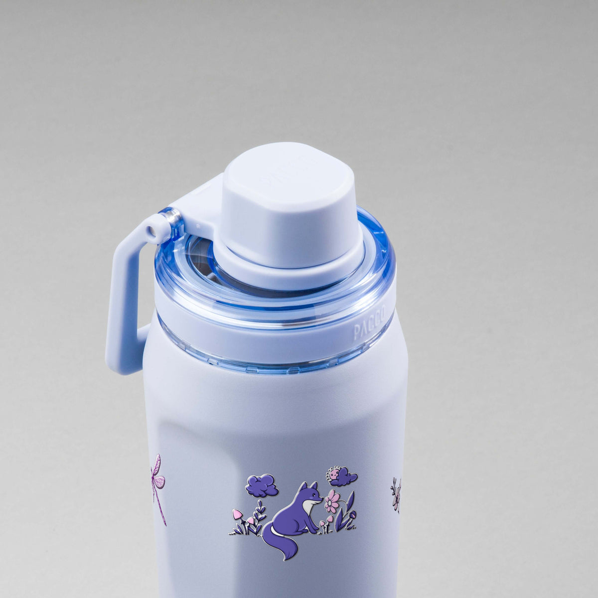Garrafa Térmica PACCO Vyta 650ml Natureza Lilás Lavanda, vista de cima