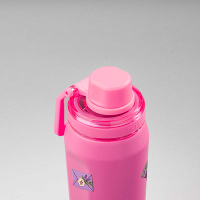 Garrafa Térmica PACCO Vyta 650ml Lavanda Botânica Chiclete, vista de cima