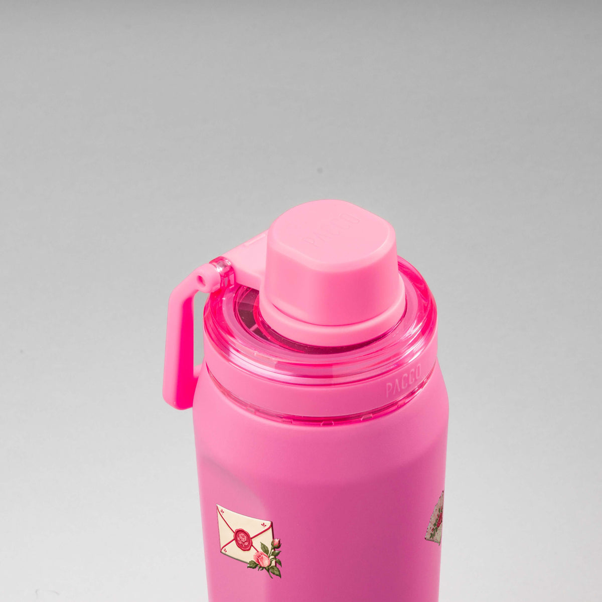 Garrafa Térmica PACCO Vyta 650ml Rosé Romântico Chiclete, vista de cima