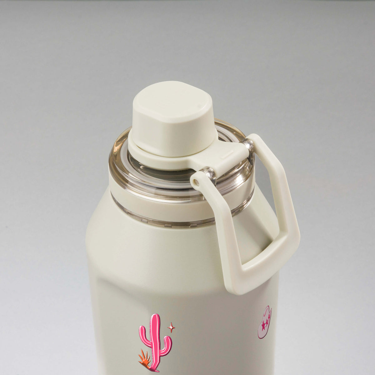 Garrafa Térmica PACCO Vyta 1200ml Country Rosa Creme, vista de cima