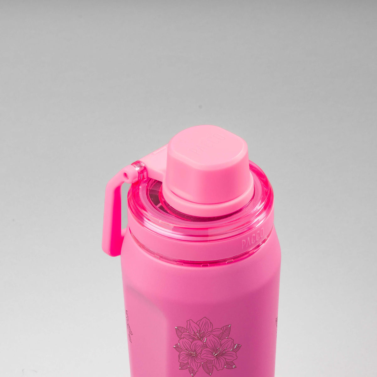 Garrafa Térmica PACCO Vyta 650ml Floral Rosa Chiclete, vista de cima
