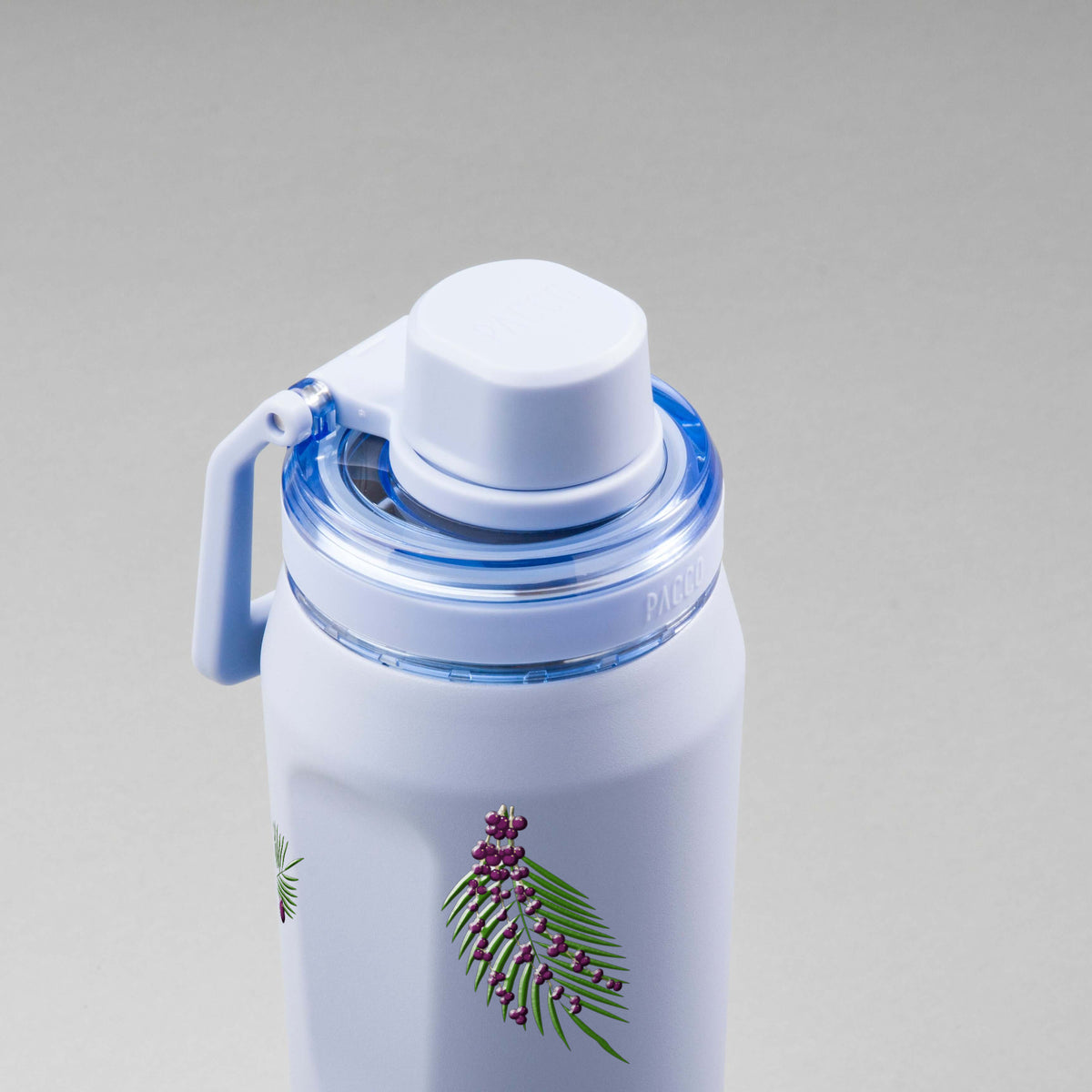 Garrafa Térmica PACCO Vyta 650ml Açaí Lavanda, vista de cima