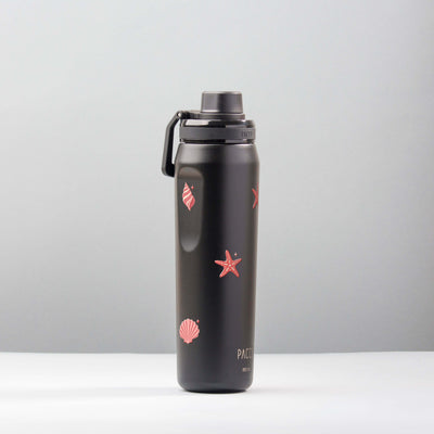 Garrafa Térmica PACCO Vyta 650ml Ocean Blush Preta, foto de estúdio