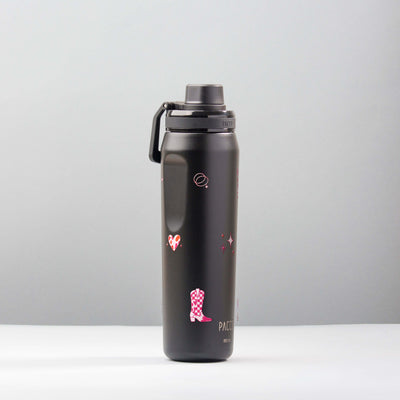 Garrafa Térmica PACCO Vyta 650ml Country Rosa Preta, foto de estúdio