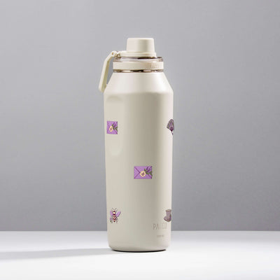 Garrafa Térmica PACCO Vyta 1200ml Lavanda Botânica Creme, foto de estúdio