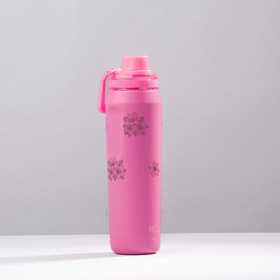 Garrafa Térmica PACCO Vyta 650ml Floral Rosa Chiclete, foto de estúdio