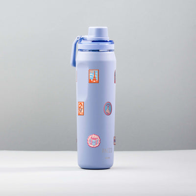 Garrafa Térmica PACCO Vyta 650ml Selos de Viagem Lavanda, foto de estúdio