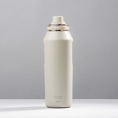 Garrafa Térmica PACCO Vyta 1200ml em aço inox, ideal para manter bebidas frias por 24h e quentes por 12h, com design elegante e durável.