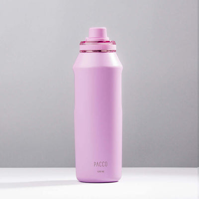 Garrafa Térmica PACCO Vyta 1200ml rosa, desempenho térmico e durabilidade em aço inox, mantém bebidas quentes ou frias, design elegante.