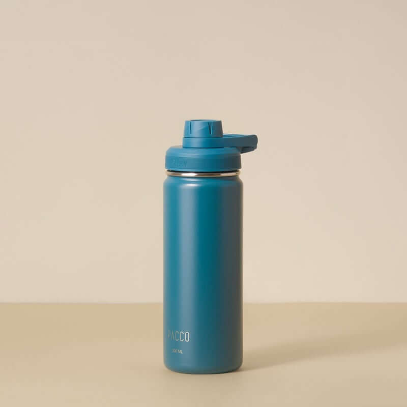 Garrafa Térmica PACCO Hydrav2 500ml azul com design elegante e isolamento térmico de alta performance.