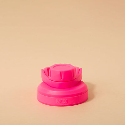 Tampa PACCO Stiff rosa, vedação em silicone, design arrojado, para fechamento hermético sem vazamentos.