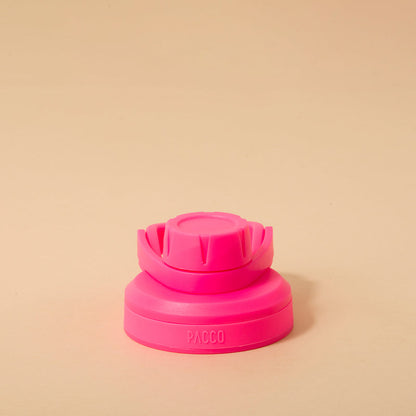 Tampa PACCO Stiff rosa, vedação em silicone, design arrojado, para fechamento hermético sem vazamentos.