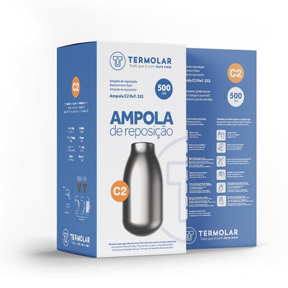 Ampola de vidro 500ml Termolar - Magic Pump e Lúmina em embalagem de reposição