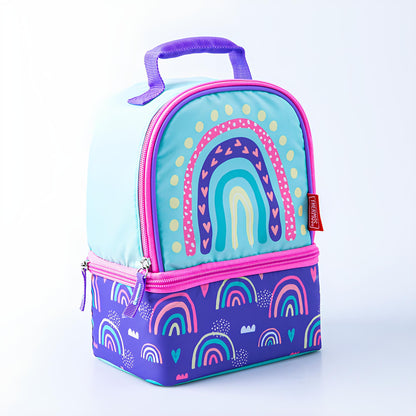 Bolsa Térmica Thermos - Arco-íris para lanche das crianças com design colorido e isolante térmico de alta qualidade.