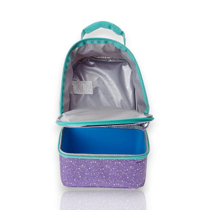 Bolsa Térmica Thermos - Narvals aberta mostrando interior espaçoso e isolamento térmico ideal para lanche infantil.