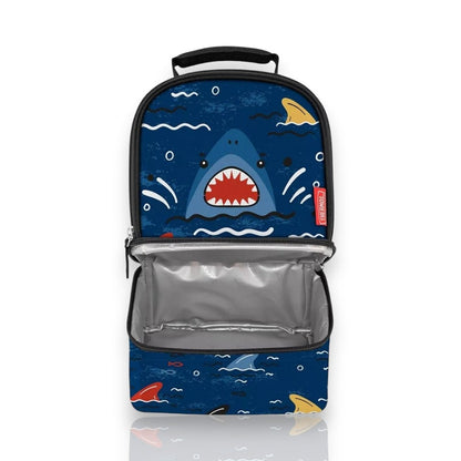Bolsa Térmica Thermos - Tubarão, ideal para manter alimentos frescos, design divertido de tubarão, perfeita para crianças.