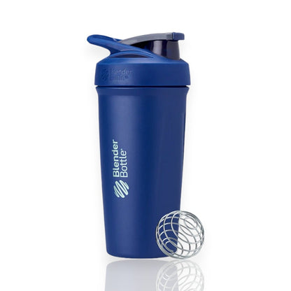 Coqueteleira Blender Bottle Strada 710ml em aço inoxidável, com isolamento térmico, mantendo bebidas geladas por 24 horas.