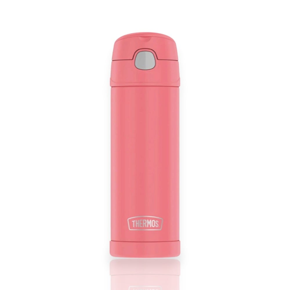 Garrafa Térmica Thermos Funtainer F411 - 470ml em rosa, ideal para manter bebidas frias ou quentes por até 12 horas.