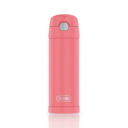 Garrafa Térmica Thermos Funtainer F411 - 470ml em rosa, ideal para manter bebidas frias ou quentes por até 12 horas.