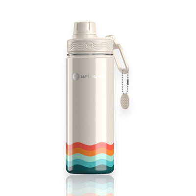 Garrafa Térmica Urbnsol 532ml - Core e Waves em aço inoxidável com design moderno, ideal para manter bebidas quentes e frias.