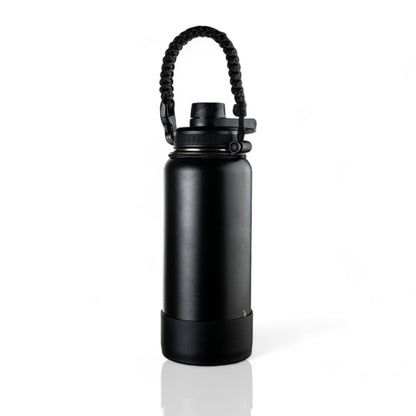 Garrafa Térmica GalaxyFlask® 946ml - Edição Limitada, preta, com tampa Spout Lid e alça resistente para conservação térmica.