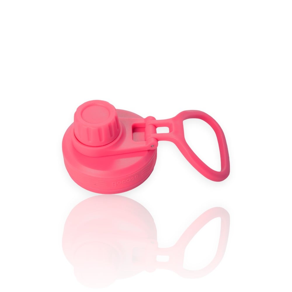 Tampa de reposição para Garrafa Fresh Gocase em polipropileno rosa com alça, durável e livre de BPA. Ideal para altas temperaturas.