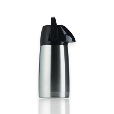 Garrafa Térmica Air Pot Inox Inquebrável 1L Invicta com sistema de pressão e alça integrada, prática e segura para uso diário.
