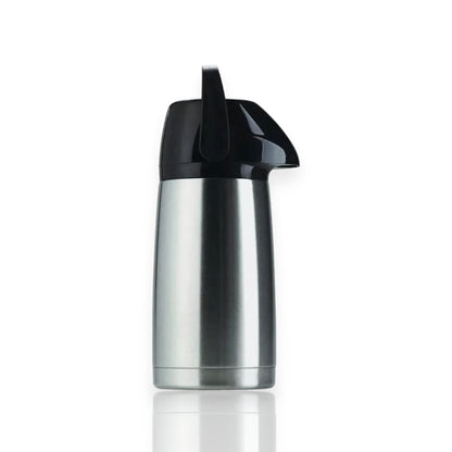 Garrafa Térmica Air Pot Inox Inquebrável 1L Invicta com sistema de pressão e alça integrada, prática e segura para uso diário.