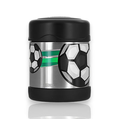 Pote Térmico Thermos Funtainer F300 - 290ml com design de futebol, seguro e durável, ideal para crianças, livre de BPA.