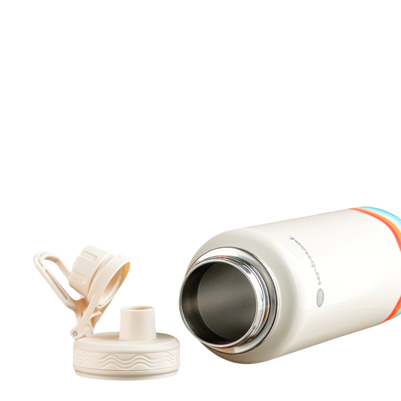 Garrafa Térmica Urbnsol 1,18L - Core e Waves com tampa aberta, em aço inoxidável, mantém a temperatura ideal de bebidas por horas.