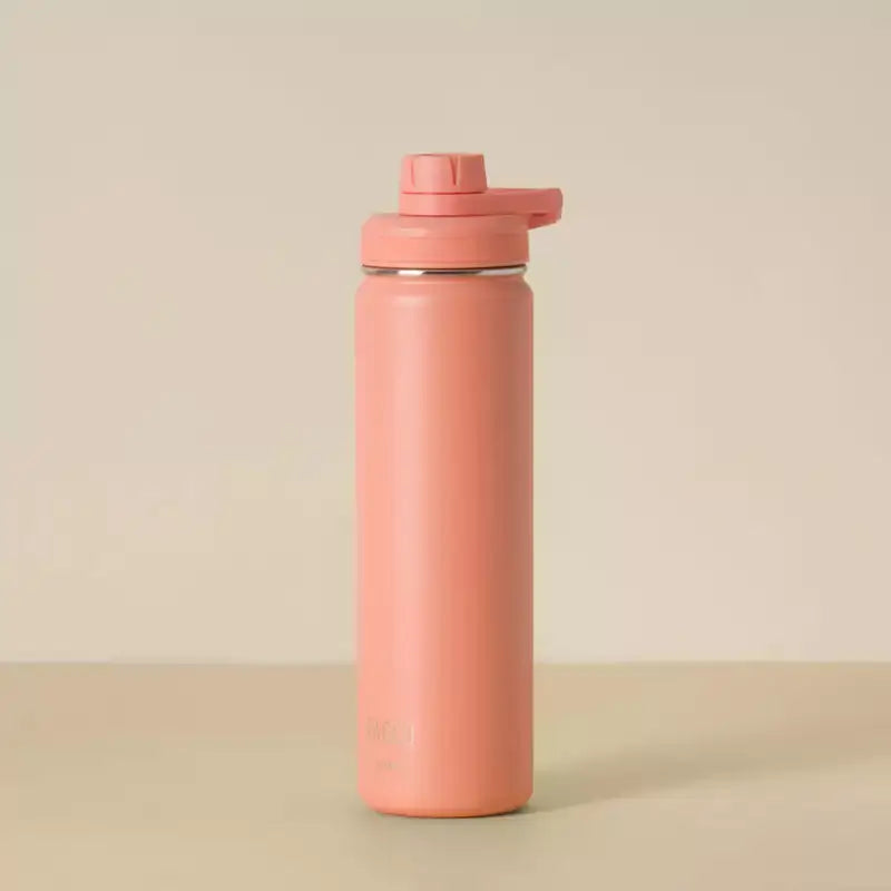 Garrafa Térmica PACCO Hydrav2 650ml rosa com isolamento a vácuo para bebidas frias ou quentes, design elegante e funcional.