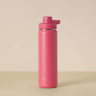 Garrafa Térmica PACCO Hydrav2 650ml rosa com design sofisticado e isolamento térmico, ideal para bebidas quentes ou frias.