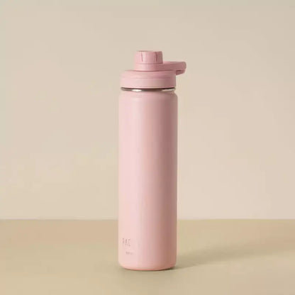 Garrafa Térmica PACCO Hydrav2 650ml cor rosa, com design sofisticado e isolamento a vácuo de parede dupla para alto desempenho térmico.