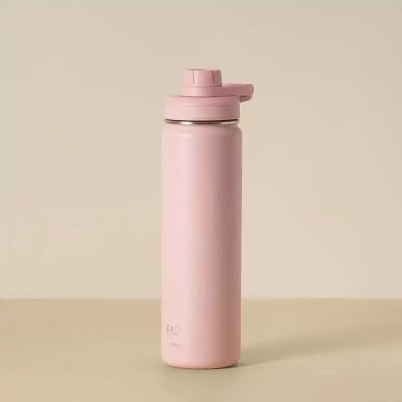 Garrafa Térmica PACCO Hydrav2 650ml cor rosa, com design sofisticado e isolamento a vácuo de parede dupla para alto desempenho térmico.